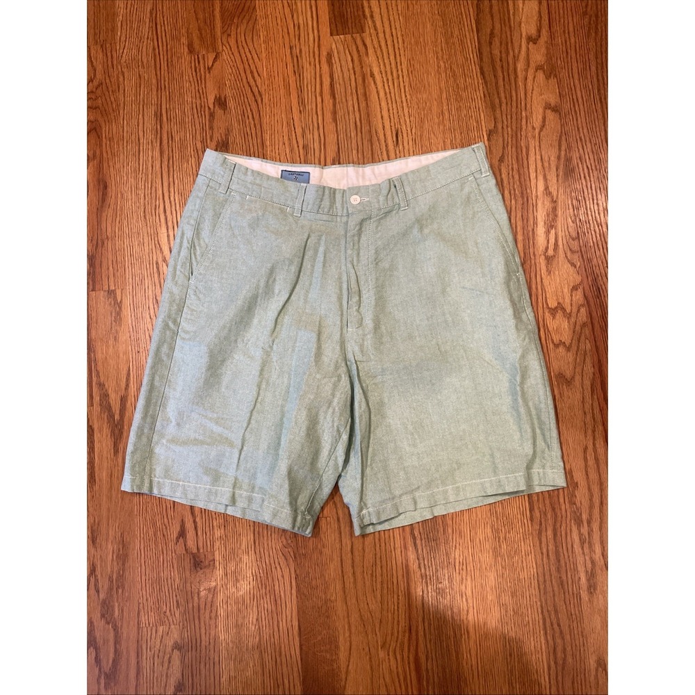 Castaway Nantucket Island Men's‎ Beach Shorts Solid Green 100% Cotton Size 36